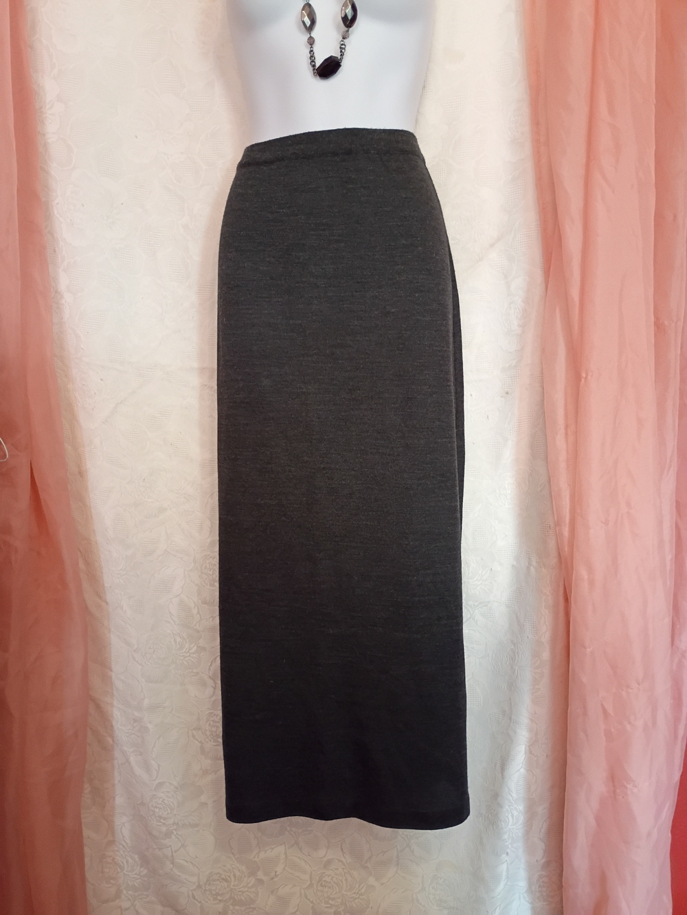 Liz Claiborne Ladies Dark Charcoal Maxi Skirt Sx 12
